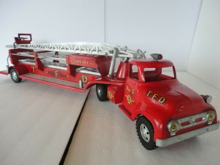 1956 Tonka Aerial Ladder Fire Truck Complete And In