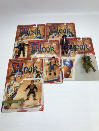 Vintage Mattel 1991 Hook Peter Pan Movie Figures With Cardbacks