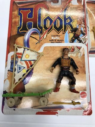Vintage Mattel 1991 Hook Peter Pan movie Figures with cardbacks 3