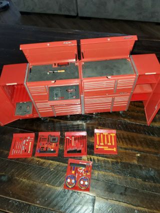 Snap On Toy Tool Box With Accessories.  Metal