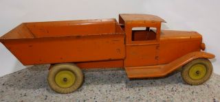 1930 ' s Orange Wyandotte Dump Truck Pressed Steel 3