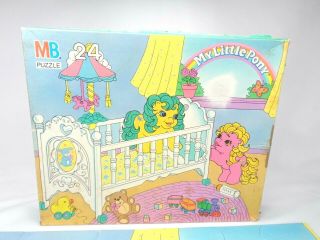 Vintage My Little Pony Baby Squirmy & Baby Tappy Puzzle 24 Piece 1988 12.  5 X 15