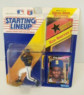 Ken Griffey,  Jr.  Seattle Mariners 1992 Starting Lineup Figure W/card And Poster