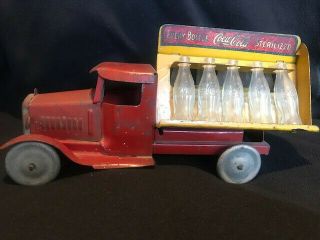 Metalcraft Coca - Cola Delivery Truck Pressed Steel W/bottles All 1930s