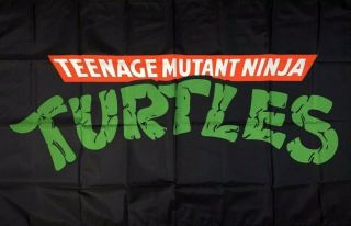 Teenage Mutant Ninja Turtles Black Flag 3x5 Ft Banner Classic Retro Logo Cartoon