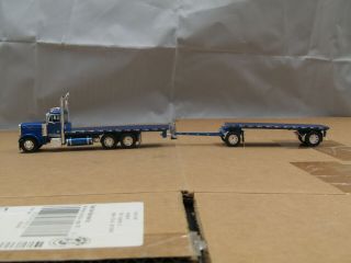 Dcp Custom Peterbilt 379 daycab hay truck w/custom hay flat pup trailer 1/64 2