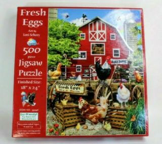 Sunsout Fresh Eggs By Lori Schory 500 Piece Jigsaw Puzzle 18 " X 24 "