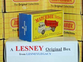 Matchbox Lesney 3b Bedford Tipper Truck red Type D EMPTY BOX ONLY 2