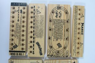 7 Piece Wood Brain Teaser Games Tin Can Tic Tac Toe Magic Universe Peg Game 2
