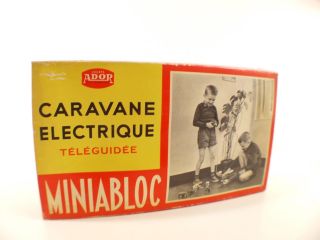 Miniabloc Jouets ADOR Poitiers Coffret Caravane ELECTRIQUE téléguidée CIJ rare 2