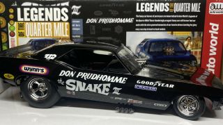 Auto World 1/18 Scale Plymouth Hemi Cuda Funny Car Don Prudhomme The Snake Nhra