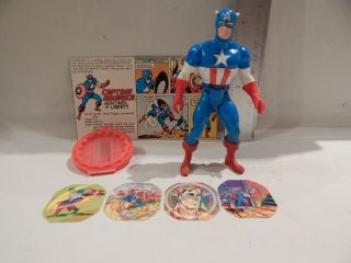 Marvel Vintage Secret Wars Captain America W/ Bio Card Loose Complete