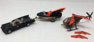 Corgi Batman Gift Set C40 - 1978 (complete) Batmobile,  Batboat,  And Batcopter