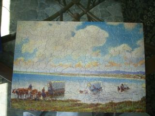 Vintage Masterpiece Picture Puzzle - Crossing The Platte River - Whitman Publishing -