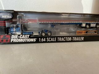 Dcp 30955 Western Distributing Kw W900l Daycab Truck With Flatbed Trailer 1/64