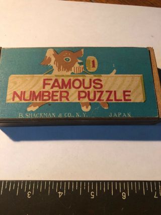 B.  Shackman & Co Ny Famous Number Puzzle Japan Wooden
