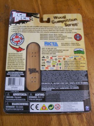 2011 TECH DECK WOOD COMPETITION SERIES MINI SKATEBOARD SET ON CARD 2