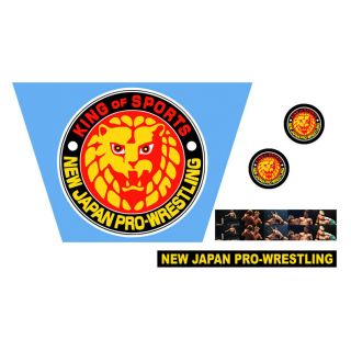 Wwf/wwe Mattel Retro Njpw Logo Japan Pro Wrestling Custom Ring Sticker Set