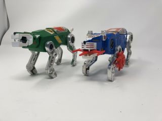 Vintage Voltron Blue And Green Lions.  1984 World Event Products.