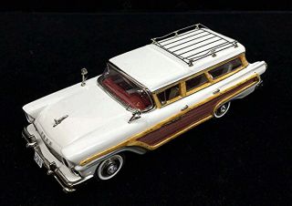 Minimarque 5 Of 50 1957 Ford Country Squire Wagon White Wood Sides 1/43
