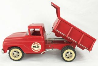 Minty 1962 Red 13 " Steel Tonka Hydraulic Dump Truck No.  520 Paint