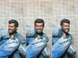 Painted Service 1/12 Old Wolverine Logan Hugh Jackman Head Sculpt Fit 6 " Figure