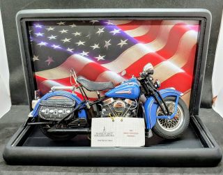 1948 Harley Davidson Panhead Motorcycle Franklin 1:10 W/ Display Case
