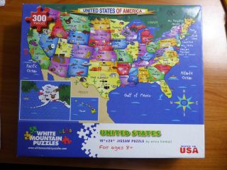 White Mountain 300 Large Piece E - Z Grip Puzzle " United States " 18 " X24 "