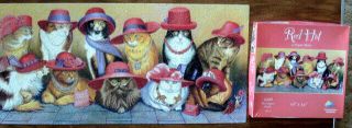 Sunsout 1000 - Pc Puzzle Red Hot By Bryan Moon 16 " X 34 " Lady Cats & Hats