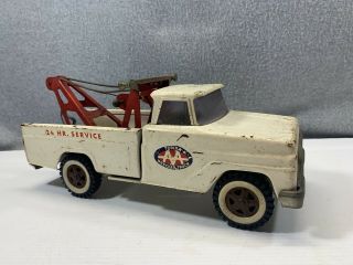 Vintage Tonka Aa Wrecker Tow Truck Pressed Steel Toy