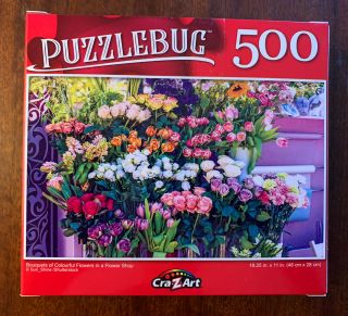 Puzzlebug 500 Piece Puzzle Bouquets Of Colorful Flowers In A Flower Shop