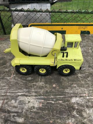 1970s Mighty Tonka Ready Mixer Cement Truck 3950 Lime Green Large