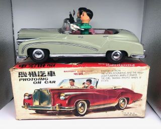 1960s Photoing On Car - - 12 " Battery Operated Rolls Royce - - - - So Cute