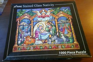 Vermont Christmas Company Stained Glass Nativity 1000 Pc Puzzle