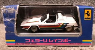 Eidai Grip Ferrari Rainbow White 1/43 Scale Die Cast Car Made In Japan W/box