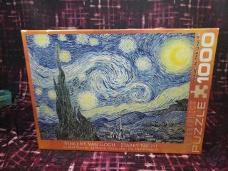 Vincent Van Gogh Starry Night 1000 Piece Puzzle Eurographics 19 X 26