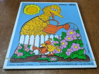 Vintage Playskool Sesame Street Big Bird Wooden Puzzle 315 - 20 1979