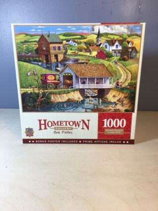 Hometown Gallery " Last Swim Of Summer " Jigsaw Puzzle 27x20 1000 - Pc 71936 Preown