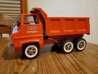 Tonka Dump Truck.  Hydraulic Gas Turbine.  Orange.  Vintage 1960s.