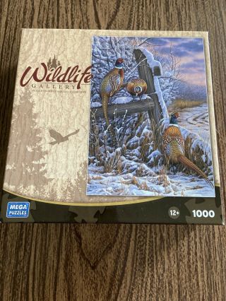 Wildlife Gallery Ring - Necked Pheasants 1000 Piece Jigsaw Puzzle Forgotten Fence