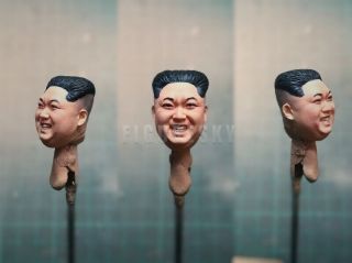 Painted 1/12 Scale Custom North Korea Kim Jong Un Head Sculpt Fit 6 " Figure Ml