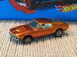Hot Wheels Redlines 1968 Custom Mustang Usa Orange Lrw