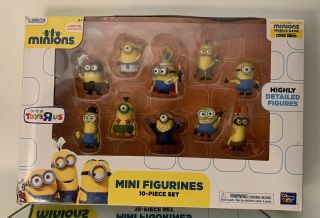 Minions Mini Figurines 10 Piece Set /open Box/ Toys R Us Exclusive/ Wear Box