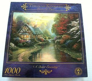 Thomas Kinkade " A Quiet Evening " 1000 Piece Jigsaw Puzzle Ceaco Vguc 1999