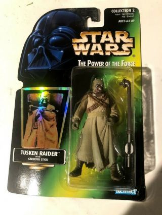 Tusken Raider Star Wars Power Of The Force Coll.  2 Hasbro Kenner 1996 Green