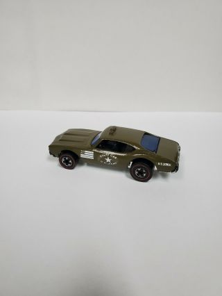 Hot Wheel Red Line 1969 Olds 442 Army Staff Car Restored