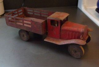Vintage Wyandotte Or Marx Red Truck Pressed Steel Toy