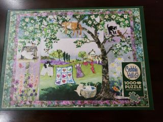 Cobble Hill Wind In The Whiskers 1000 Piece Cat Jigsaw Puzzle Quilt Designs