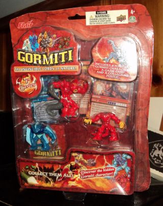 Gormiti Invincible Lords Of Nature Series 1 W/ 4 Figures & Game Card