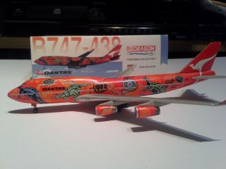 Dragon Wings Qantas 747 - 400 Longreach Wunala Dreaming Vh - Ojb Item 55100 1:400